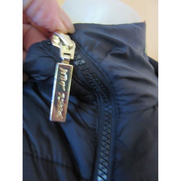 Betsey Johnson Black Soft Shell Hooded Coat Size Small - Picture 4 of 8